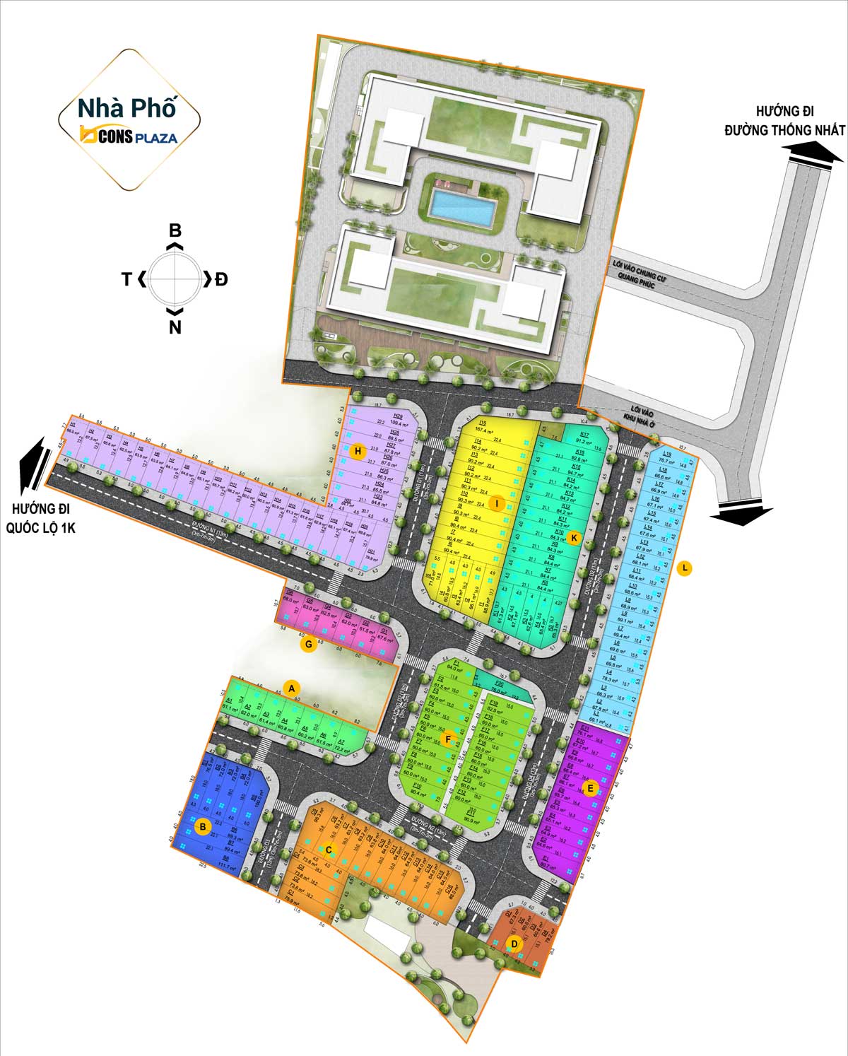 Mặt bằng Tổng thể Dự án Bcons Plaza Dĩ An Bình Dương Mặt bằng Tổng thể Dự án Bcons Plaza Dĩ An Bình Dương