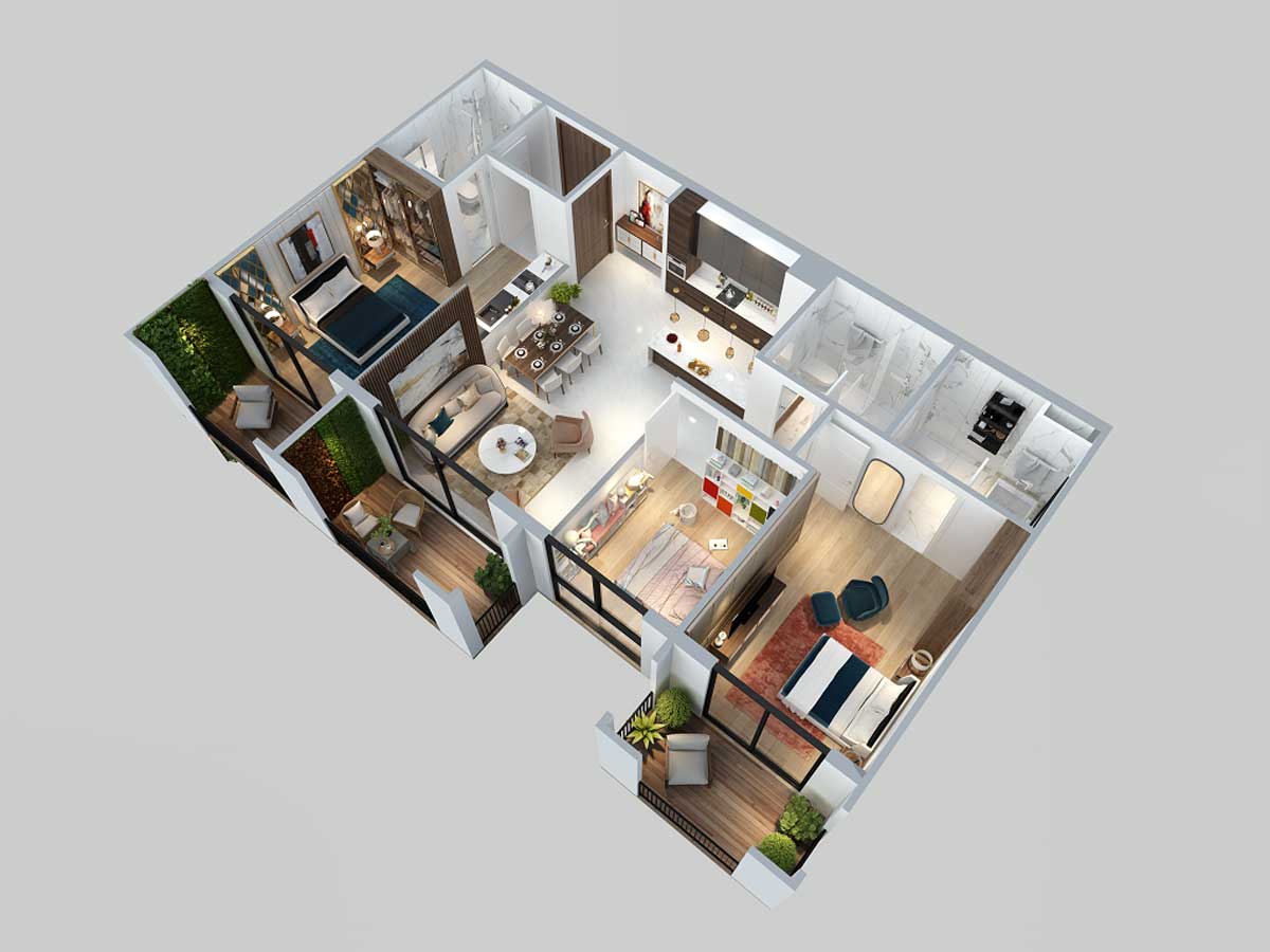 Thiết kế 3D – Căn 3PN Thiết kế 3D – Căn 3PN