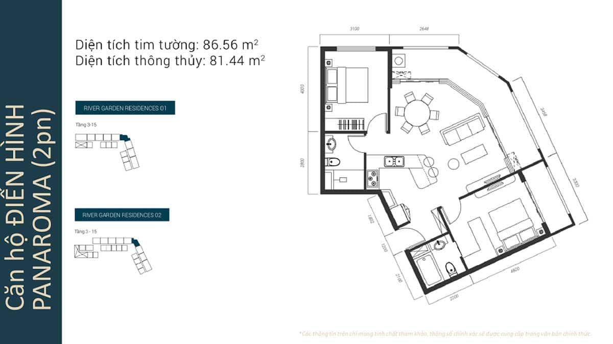Thiết kế Căn 2PN Panorama Thiết kế Căn 2PN Panorama