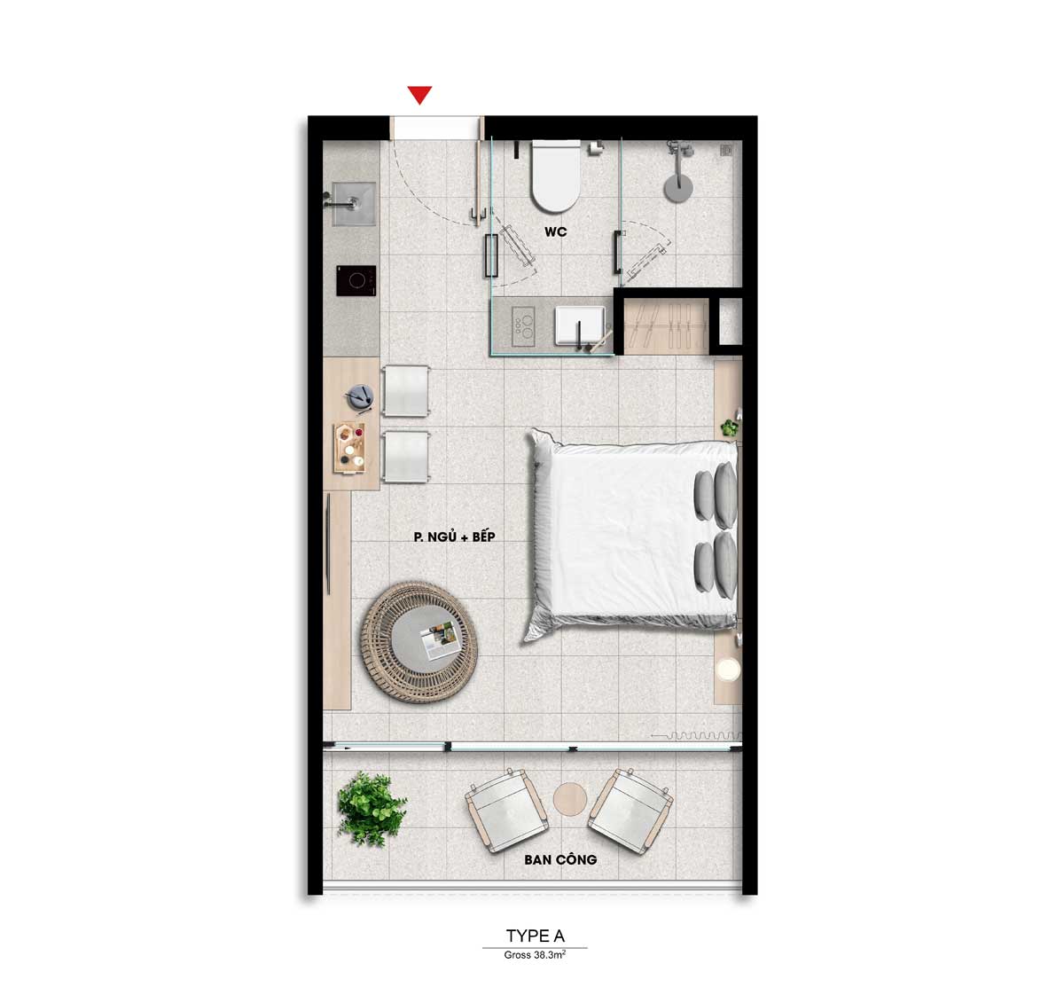 Thiet ke Can ho 1PN Wyndham Coast - Wyndham Coast By Thanh Long Bay