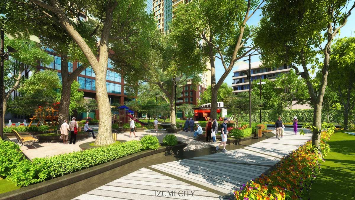 Đường dạo bộ tại Dự án Izumi City Biên Hòa Đồng Nai Đường dạo bộ tại Dự án Izumi City Biên Hòa Đồng Nai