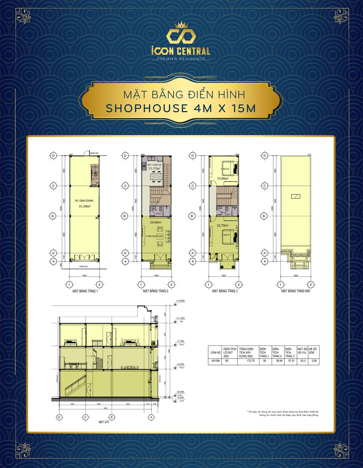 mat bang dien hinh shophouse di an 4 x 15m icon central - SHOPHOUSE DĨ AN B&Igrave;NH DƯƠNG