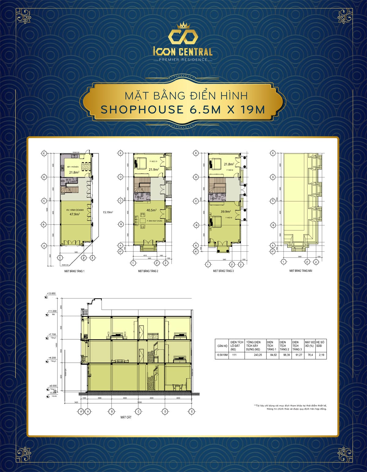 mat bang dien hinh shophouse di an 6 m 5 x 19m icon central - SHOPHOUSE DĨ AN B&Igrave;NH DƯƠNG
