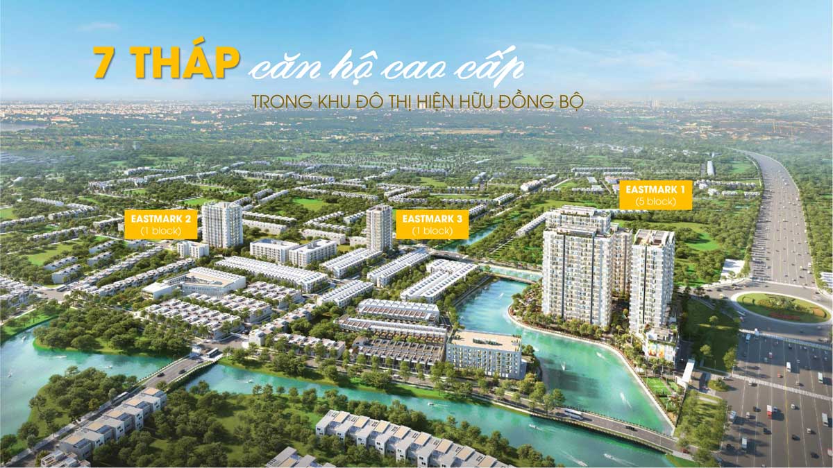 Tổng thể 7 Th&aacute;p Căn hộ MT Eastmark City Quận 9 Th&agrave;nh phố Thủ Đức