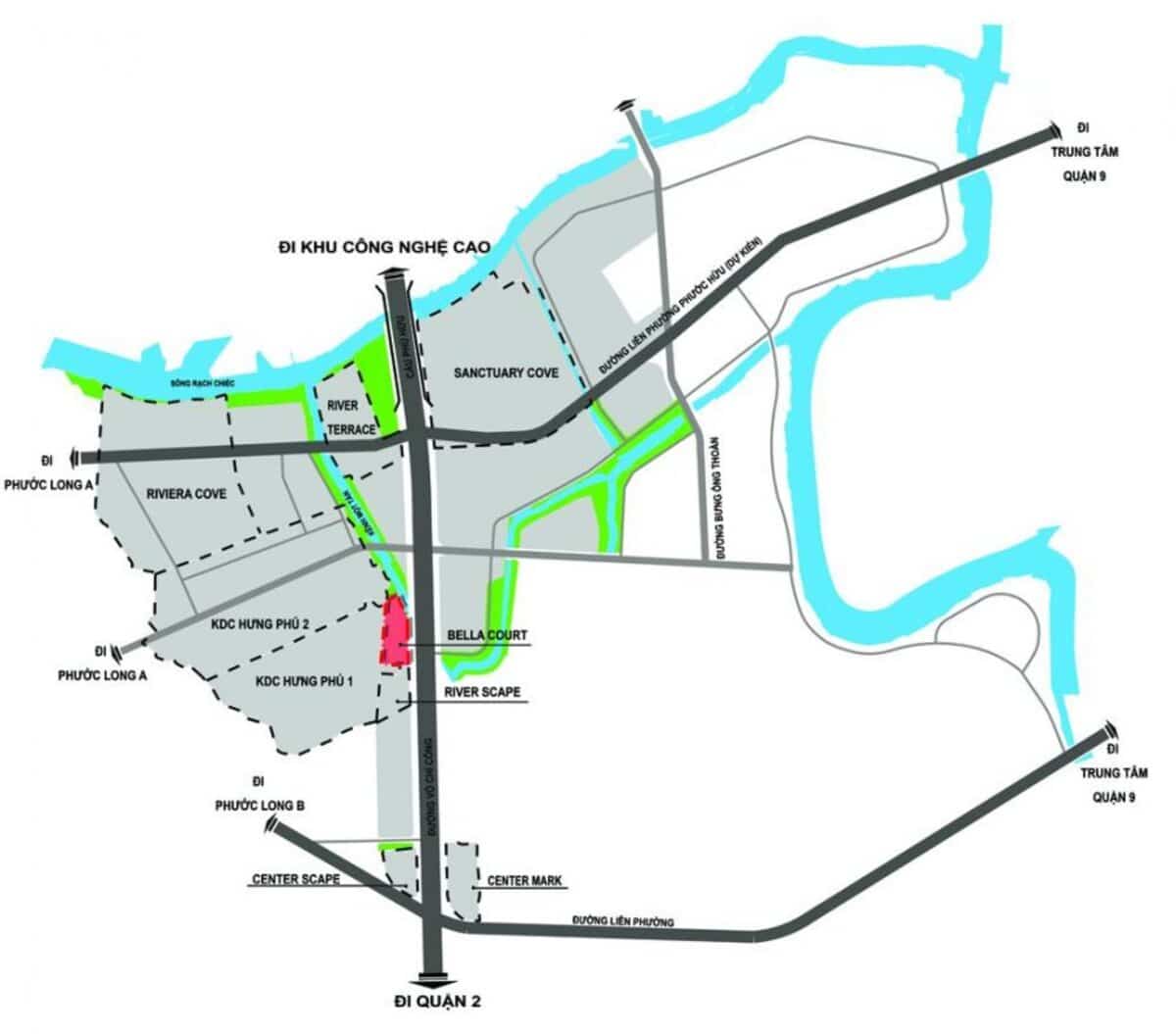 Vị tr&iacute; Căn hộ Bella Court Quận 9