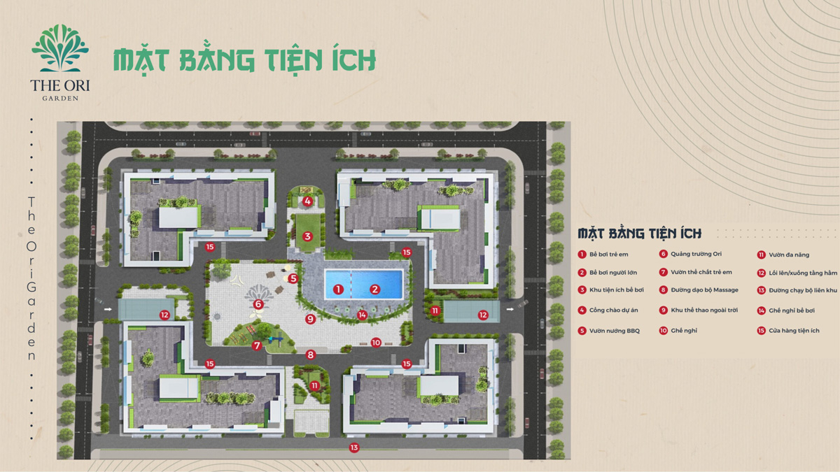 Hệ thống tiện ích Dự án Căn hộ The Ori Garden Đà Nẵng Hệ thống tiện ích Dự án Căn hộ The Ori Garden Đà Nẵng