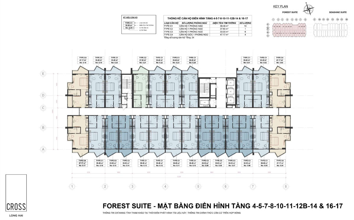 Mặt bằng Tầng điển hình Căn hộ Cross Long Hải Mặt bằng Tầng điển hình Căn hộ Cross Long Hải