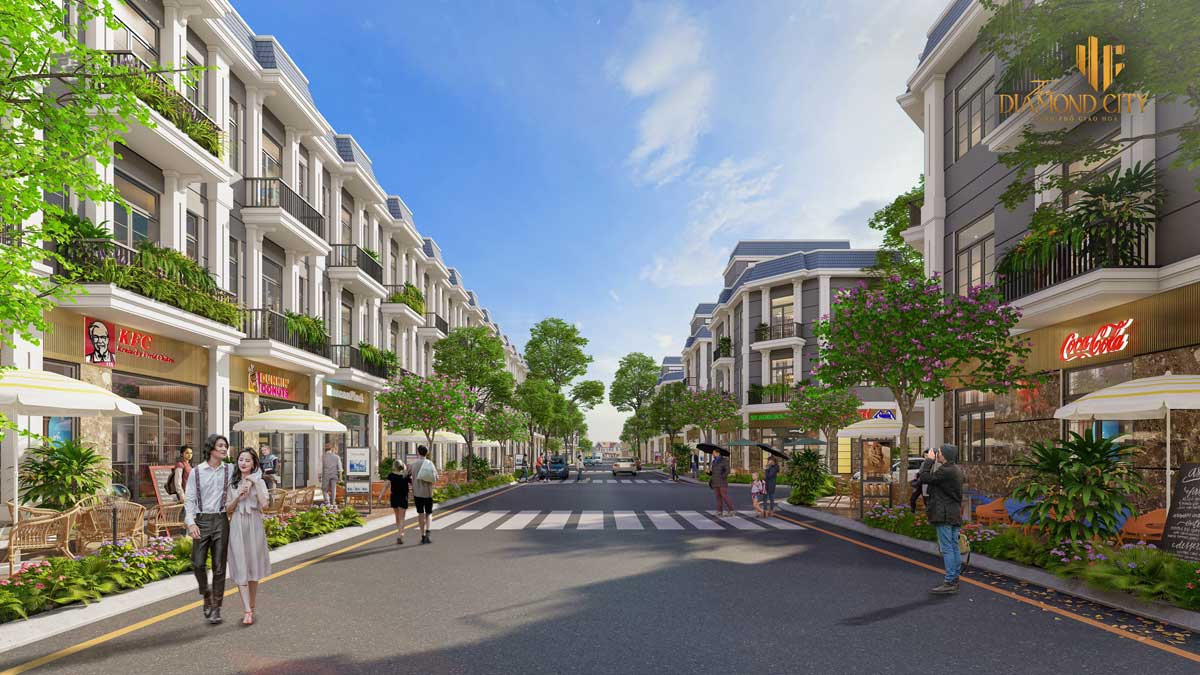 Phoi canh Nha pho Du an The Diamond City - Khu D&acirc;n Cư Quốc Linh