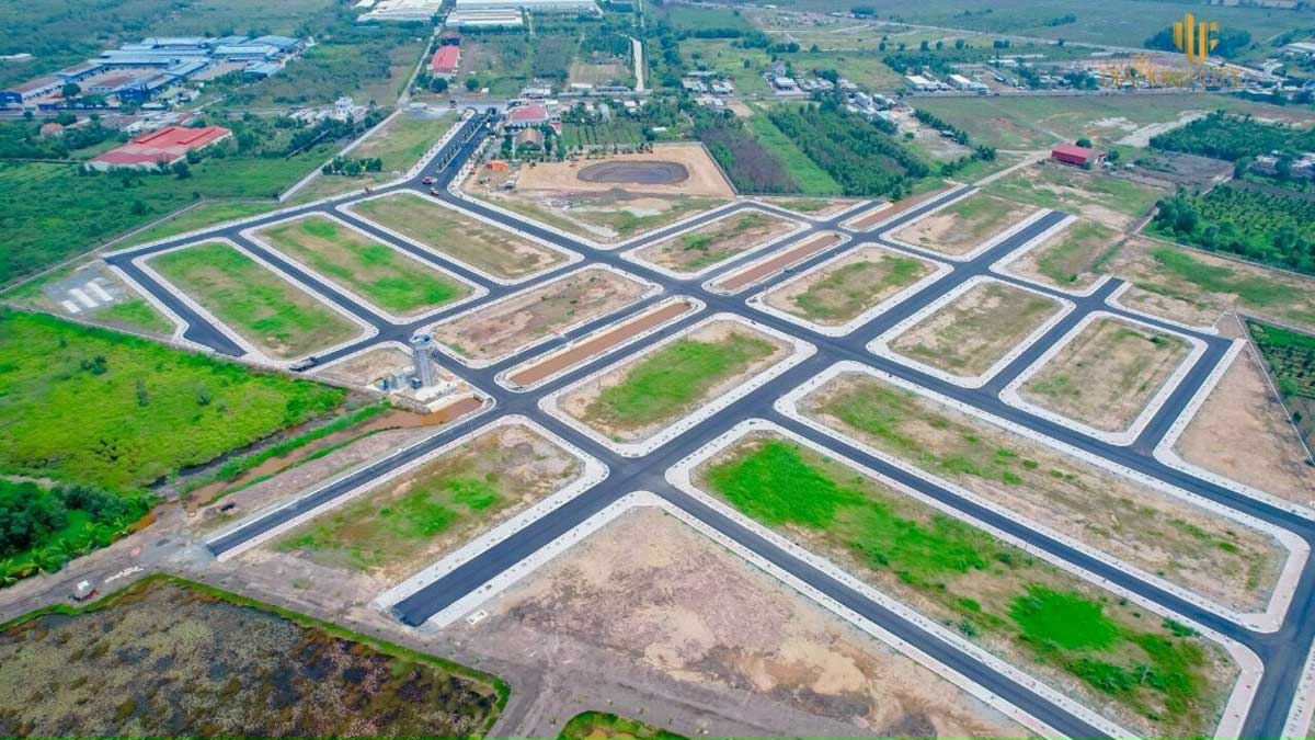 Tien do thi cong Khu Dan Cu Quoc Linh Diamond City Duc Hoa Long An - Khu D&acirc;n Cư Quốc Linh