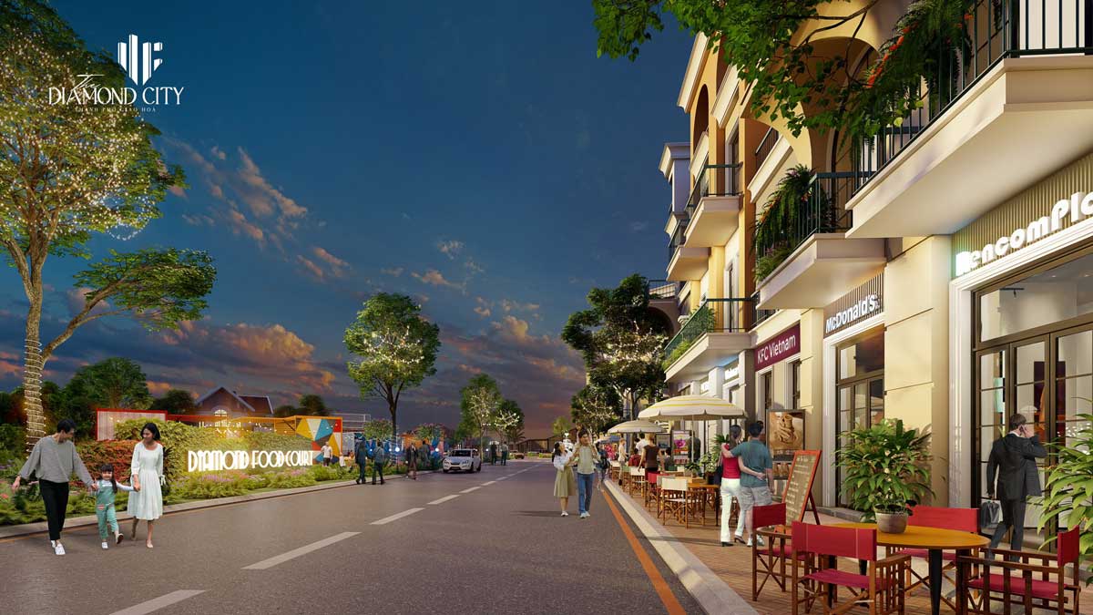 Tien ich Khu Diamond Food Du an The Diamond City - Khu D&acirc;n Cư Quốc Linh
