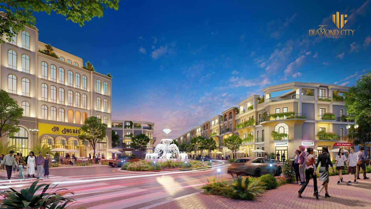 Tien ich Quang truong trung tam Du an The Diamond City - Khu D&acirc;n Cư Quốc Linh