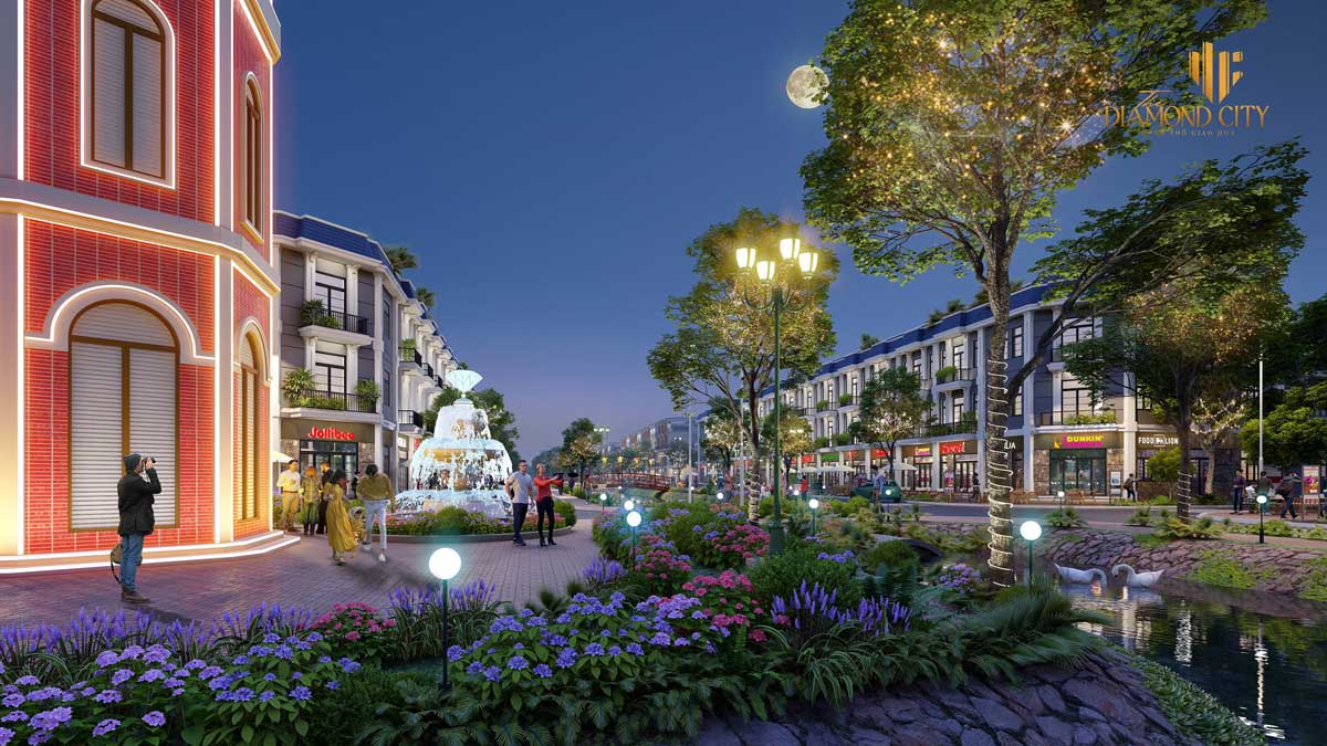 Tien ich cong vien trung tam Du an The Diamond City - Khu D&acirc;n Cư Quốc Linh