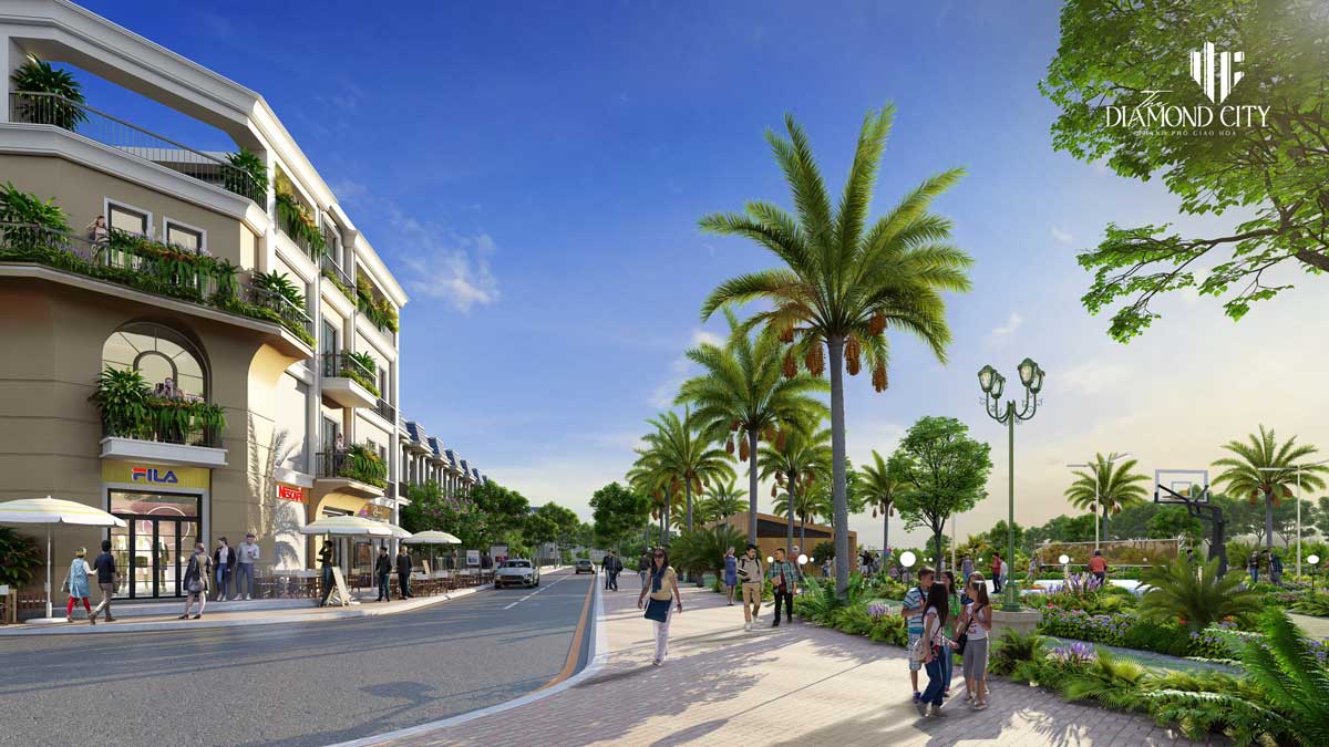 Tien ich pho di bo Du an The Diamond City - Khu D&acirc;n Cư Quốc Linh