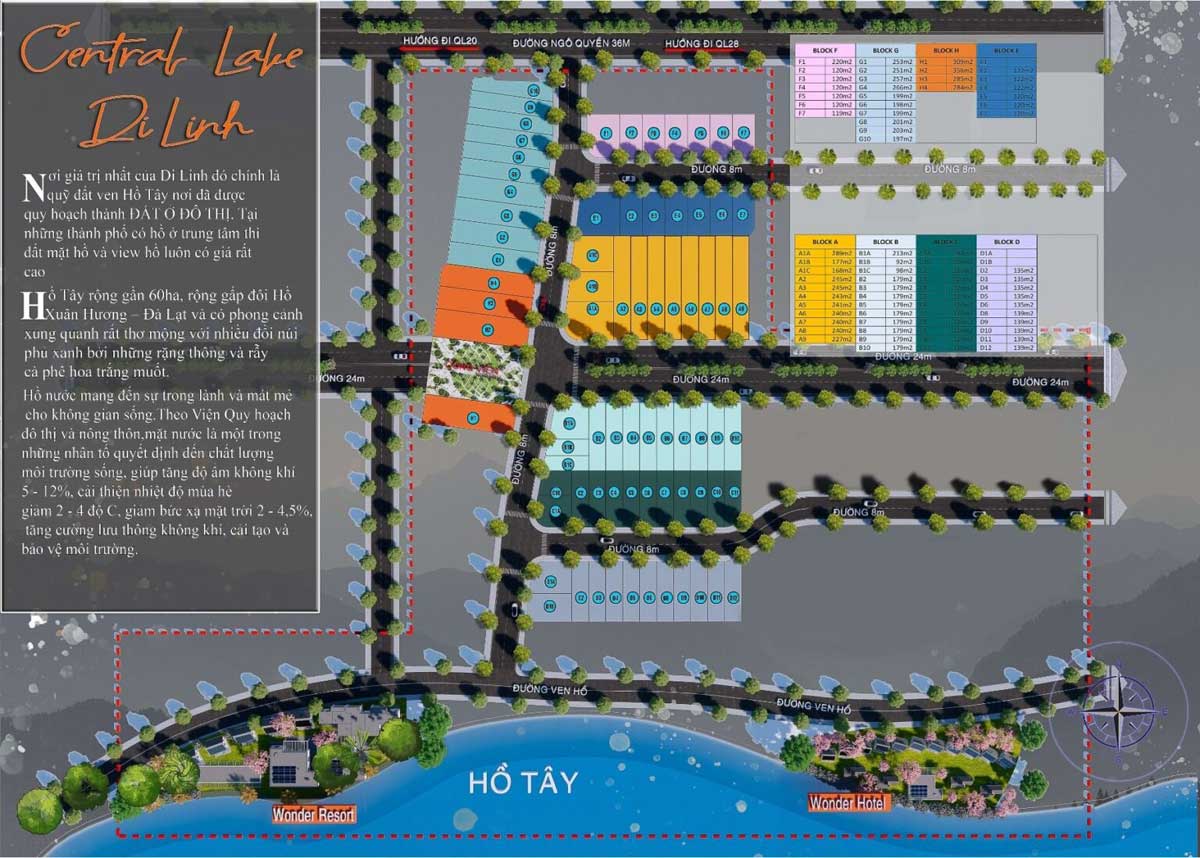 Mặt bằng Dự án Central Lake Di Linh Mặt bằng Dự án Central Lake Di Linh