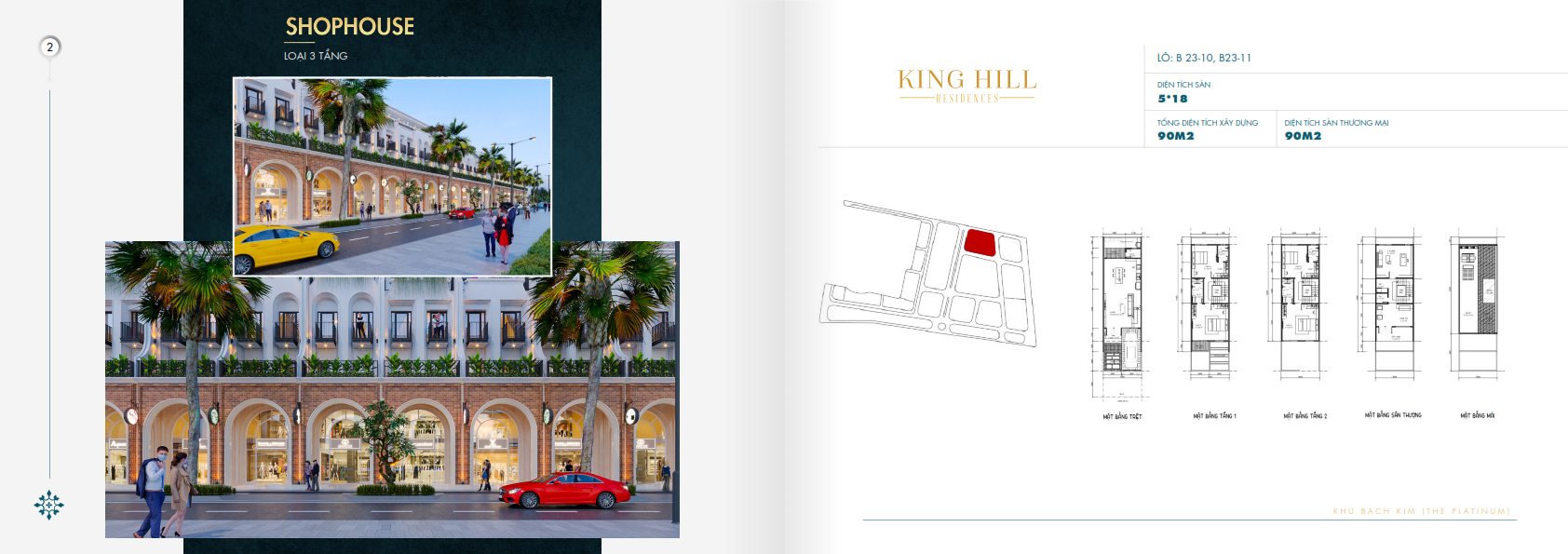 Shophouse loại 3 tầng Dự án King Hill Residences Shophouse loại 3 tầng Dự án King Hill Residences