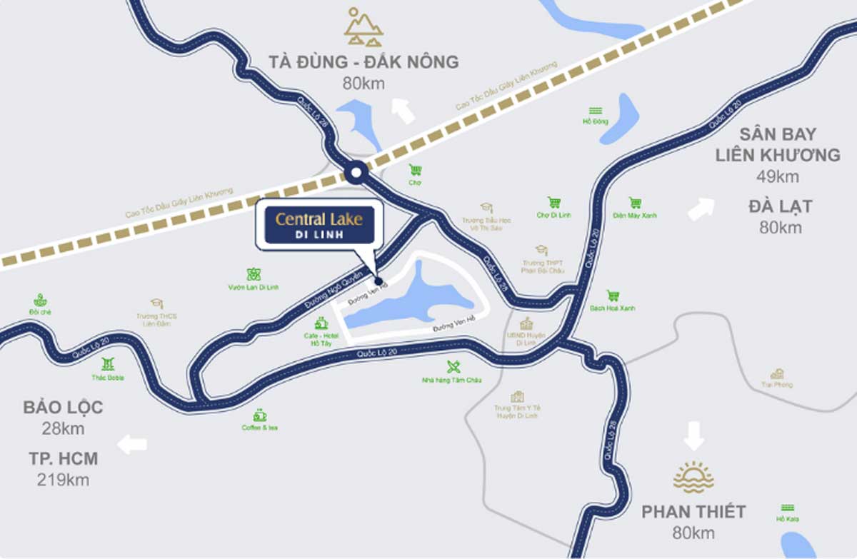 Vị trí Dự án Central Lake Di Linh Vị trí Dự án Central Lake Di Linh