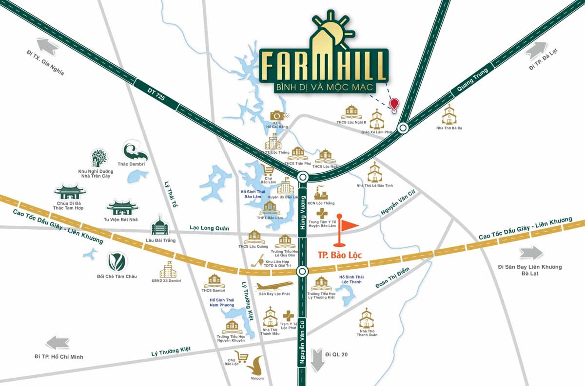 Vị trí Dự án Farm Hill Lộc Ngãi Vị trí Dự án Farm Hill Lộc Ngãi