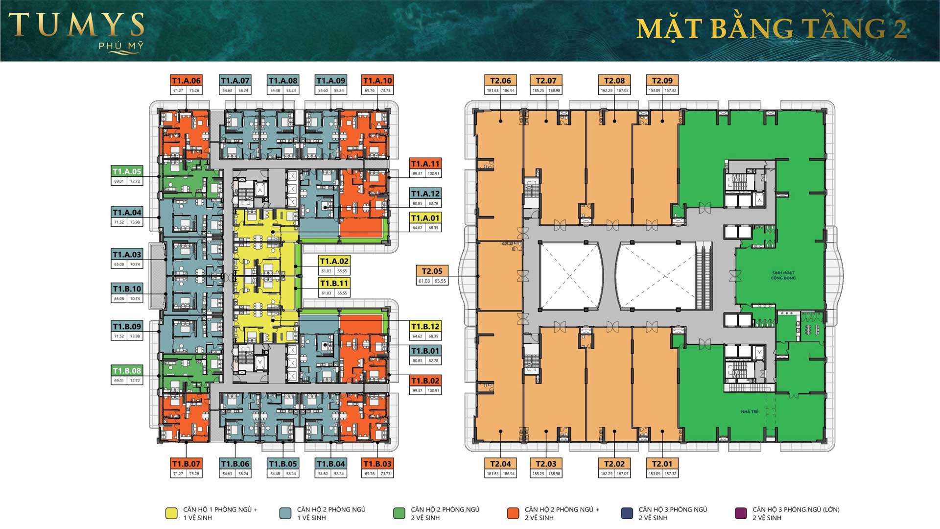 Mặt bằng Tầng 2 Dự án Căn hộ Tumys Phú Mỹ Mặt bằng Tầng 2 Dự án Căn hộ Tumys Phú Mỹ