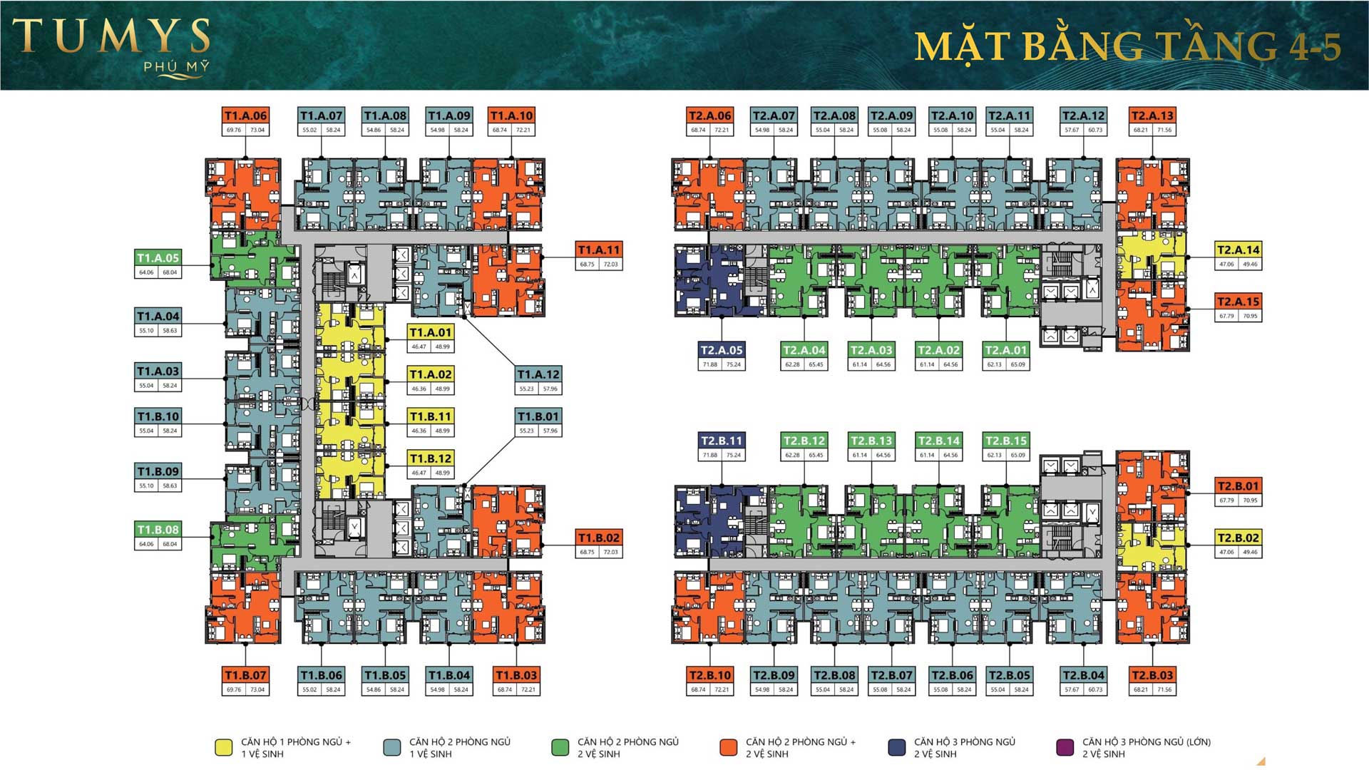 Mặt bằng Tầng 4-5 Dự án Căn hộ Tumys Phú Mỹ Mặt bằng Tầng 4-5 Dự án Căn hộ Tumys Phú Mỹ