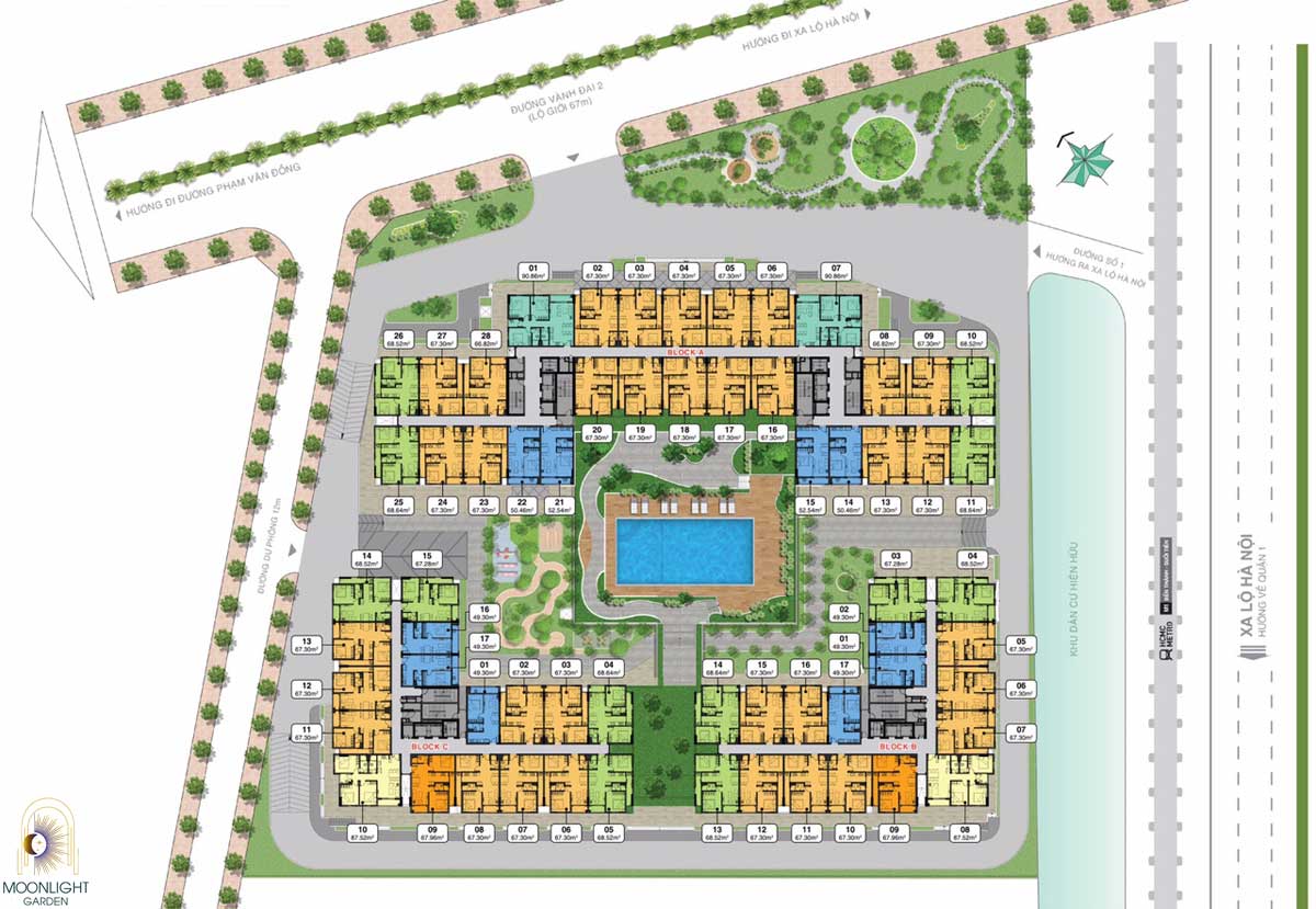 Mặt bằng Tổng thể Dự án Moonlight Garden Thủ Đức Mặt bằng Tổng thể Dự án Moonlight Garden Thủ Đức