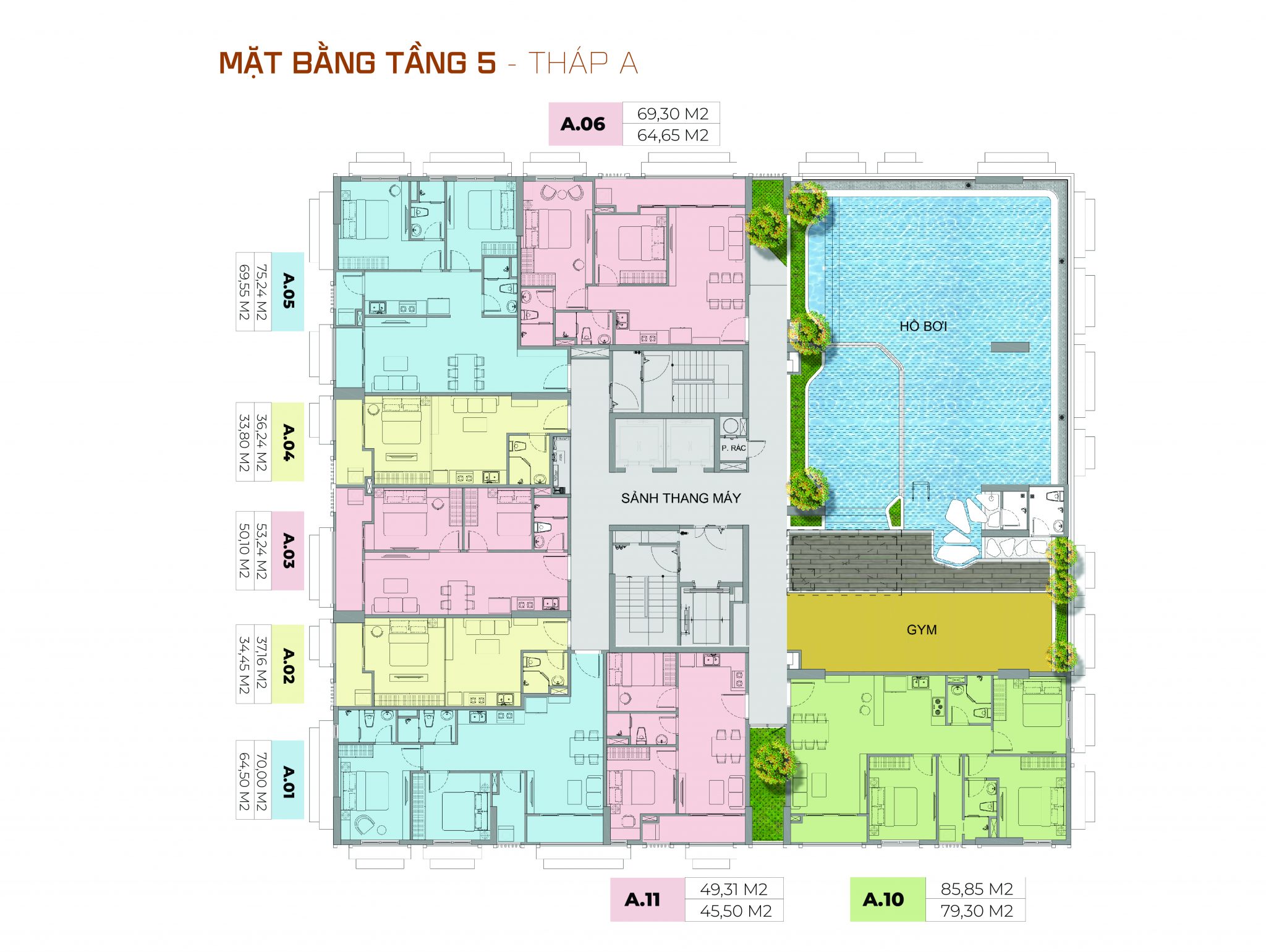 Mặt bằng tầng Dự án Căn hộ Cara River Park Cần Thơ Mặt bằng tầng Dự án Căn hộ Cara River Park Cần Thơ