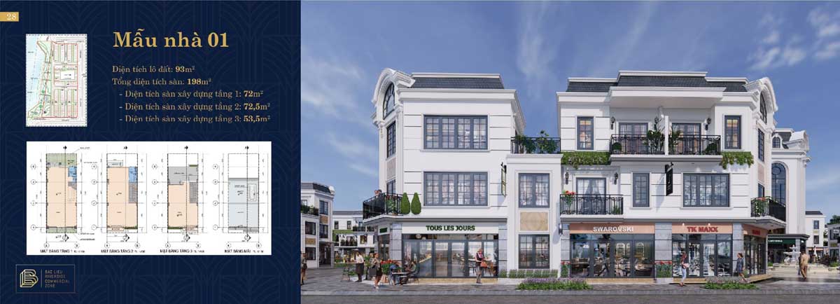 Thiet ke Nha pho Bac Lieu Riverside Commercial Zone 1 - Bạc Li&ecirc;u Riverside