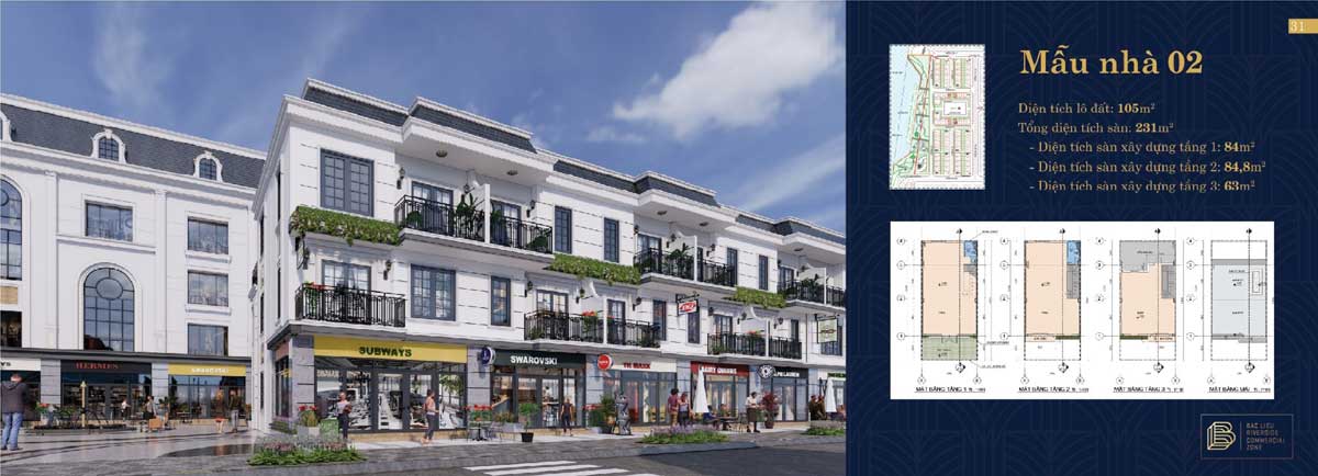Thiet ke Nha pho Bac Lieu Riverside Commercial Zone 2 - Bạc Li&ecirc;u Riverside