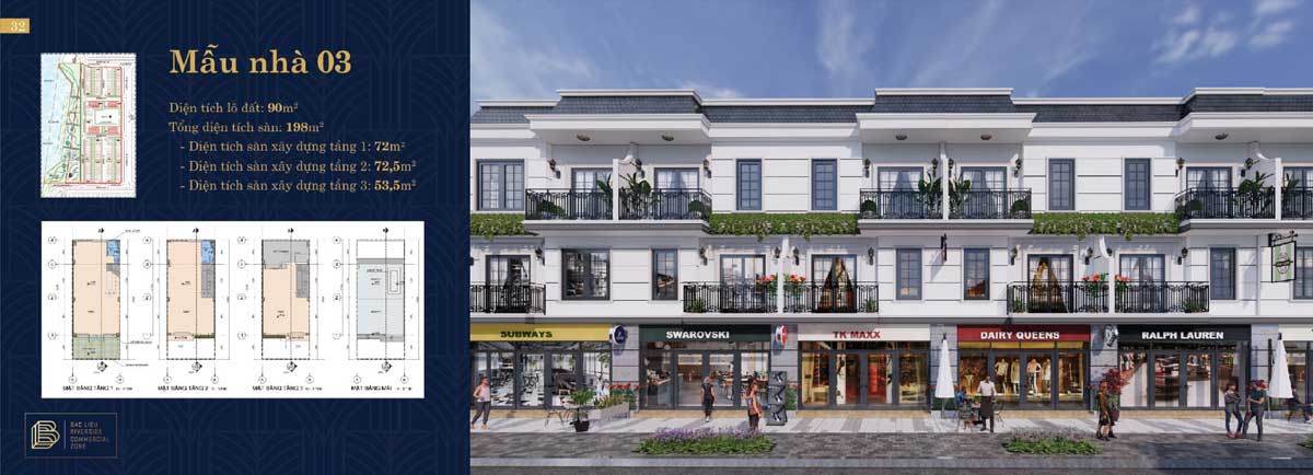 Thiet ke Nha pho Bac Lieu Riverside Commercial Zone 3 - Bạc Li&ecirc;u Riverside