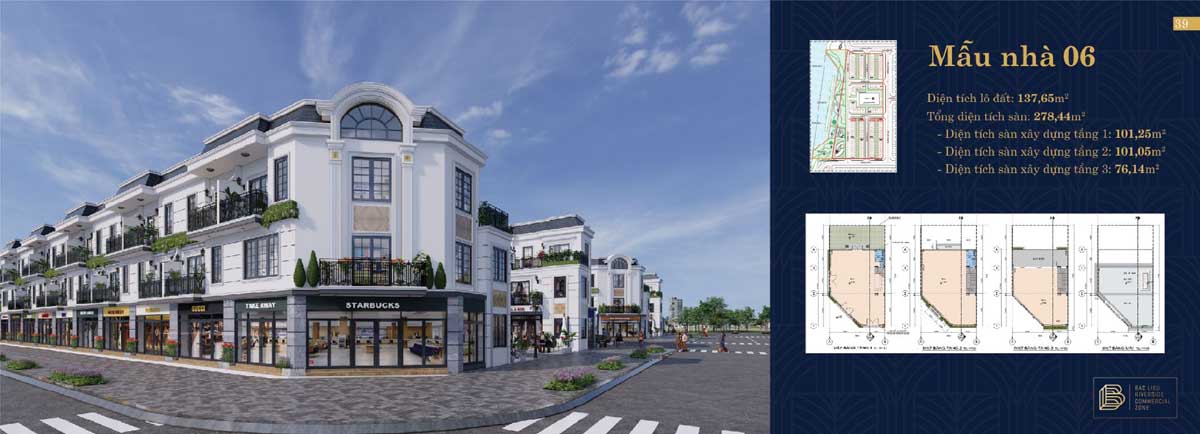 Thiet ke Nha pho Bac Lieu Riverside Commercial Zone 6 - Bạc Li&ecirc;u Riverside