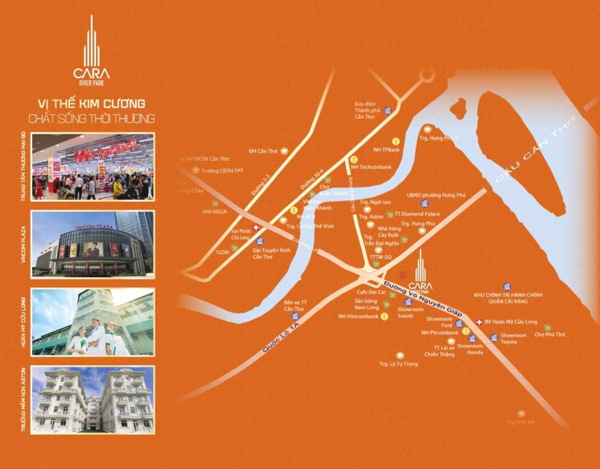 Vị trí Dự án Căn hộ Cara River Park Cần Thơ Vị trí Dự án Căn hộ Cara River Park Cần Thơ