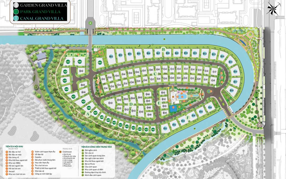 Mặt bằng Phân khu Central Park Villa Mặt bằng Phân khu Central Park Villa