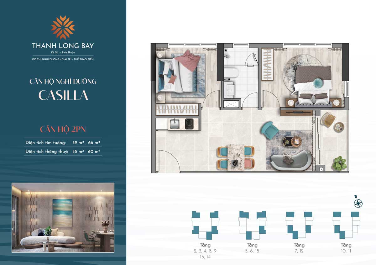 Thiết kế Căn hộ Casilla 2PN Thiết kế Căn hộ Casilla 2PN