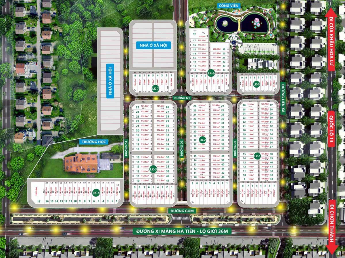 Mặt bằng Phân lô Dự án Lake One City Bình Phước Mặt bằng Phân lô Dự án Lake One City Bình Phước