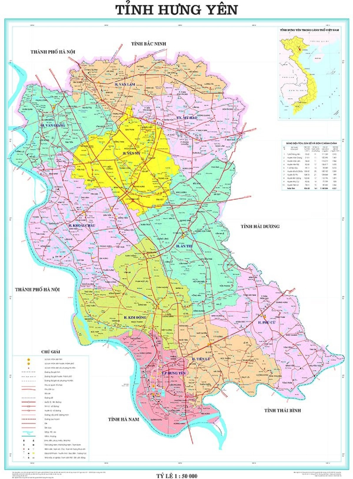 Bản Đồ Hành Chính Tỉnh Hưng Yên Bản Đồ Hành Chính Tỉnh Hưng Yên