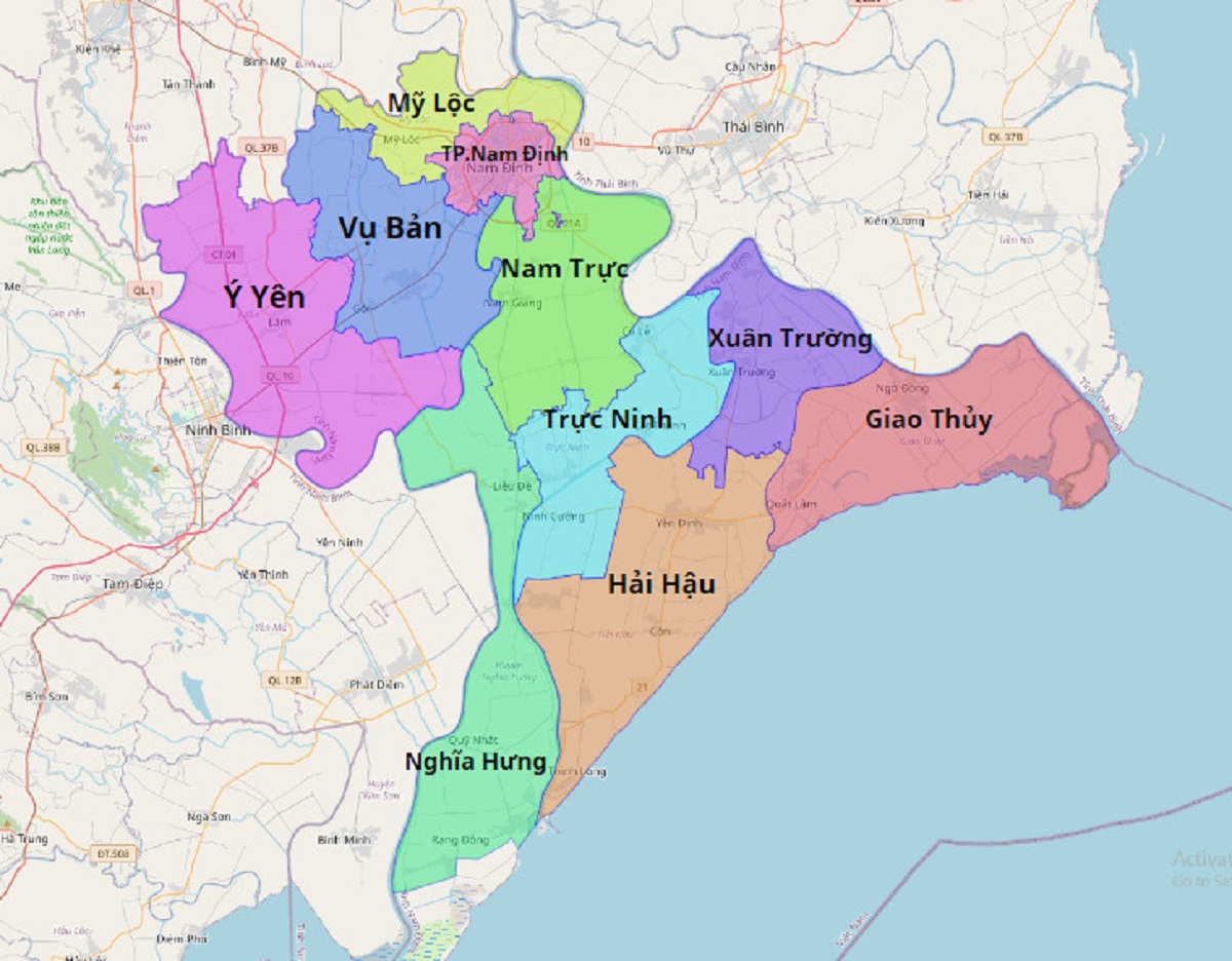 Bản Đồ Hành Chính Tỉnh Nam Định Bản Đồ Hành Chính Tỉnh Nam Định