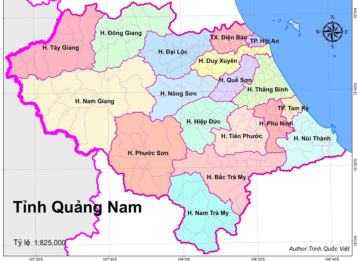 Bản Đồ Hành Chính Tỉnh Quảng Nam Bản Đồ Hành Chính Tỉnh Quảng Nam