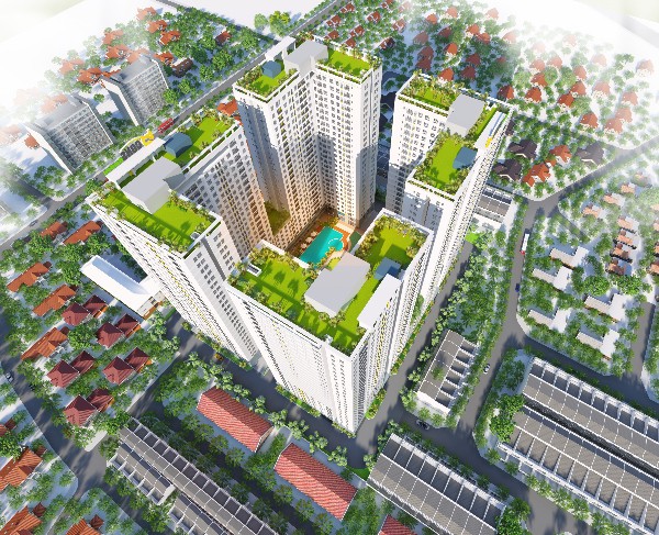 Phối cảnh trên cao Bcons Garden - DỰ ÁN Gk88com hiện đang mở BCONS GARDEN BÌNH DƯƠNG