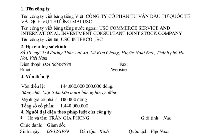 CÔNG TY CỔ PHẦN TƯ VẤN ĐẦU TƯ QUỐC TẾ VÀ DỊCH VỤ THƯƠNG MẠI USC
