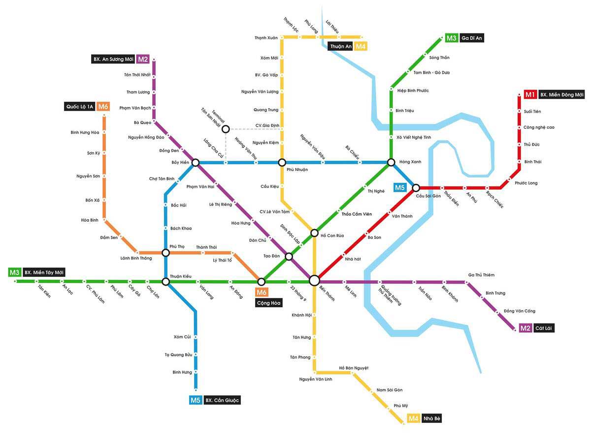 Sơ đồ các tuyến Metro TP HCM