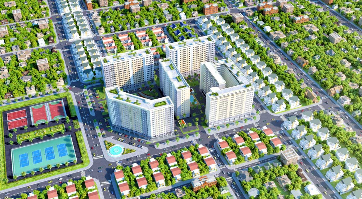 Phối cảnh Dự án Tải App 1.1.1.1 Bật Lên Để Vào Tặng 88K Green Town Bình Tân