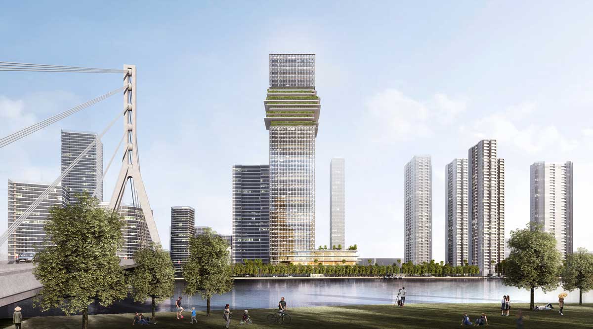 Phối cảnh Dự án Tải App 1.1.1.1 Bật Lên Để Vào Tặng 88K The Sun Tower Capitaland 