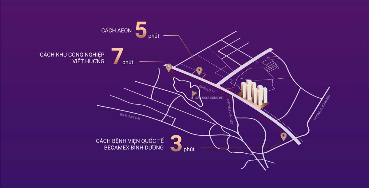 Astral City nằm ngay trung tâm kinh tế Bình Dương