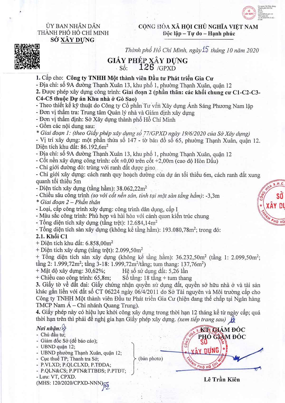 Giấy phép Xây dựng Dự án Picity High Park Quận 12