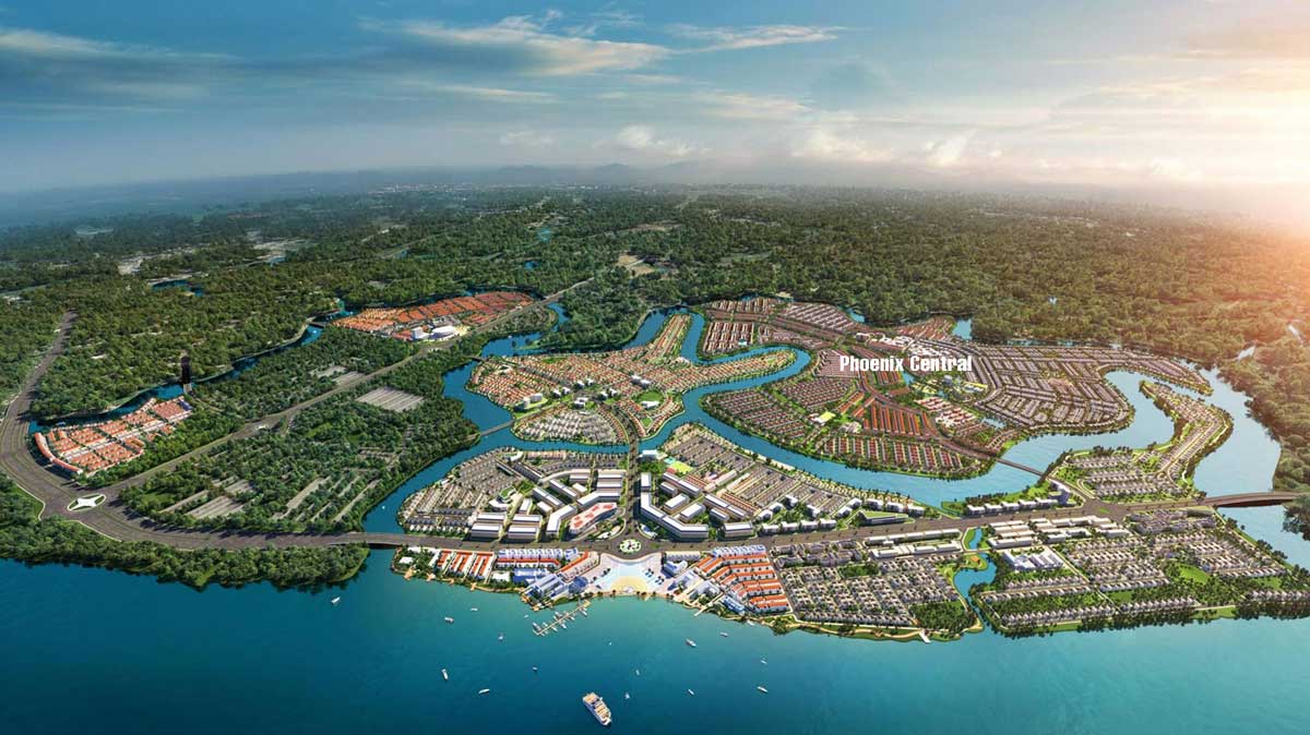 Phối cảnh Phân khu Phoenix Central - Đảo Phượng Hoàng - Aqua City