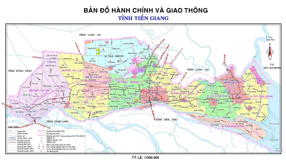 ban do hanh chinh tinh tien giang - BẢN ĐỒ HÀNH CHÍNH TỈNH TIỀN GIANG & THÔNG TIN QUY HOẠCH TIỀN GIANG MỚI NHẤT